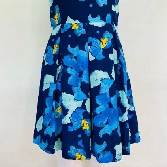 Charming Charlie Blue Floral A-Line Sleeveless Midi Dress Size S - Picture 4 of 11